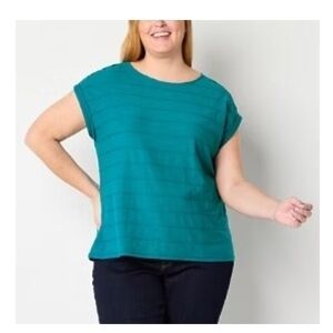 Liz Claiborne Turquoise Short Sleeve Top